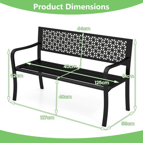 Outdoor Metal Loveseat Chair for Porch, Lawn, Yard and Park