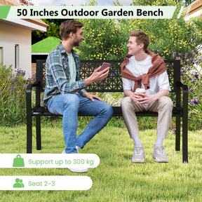 Outdoor Metal Loveseat Chair for Porch, Lawn, Yard and Park