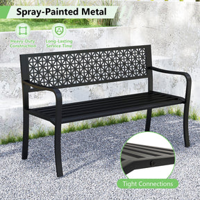 Outdoor Metal Loveseat Chair for Porch, Lawn, Yard and Park