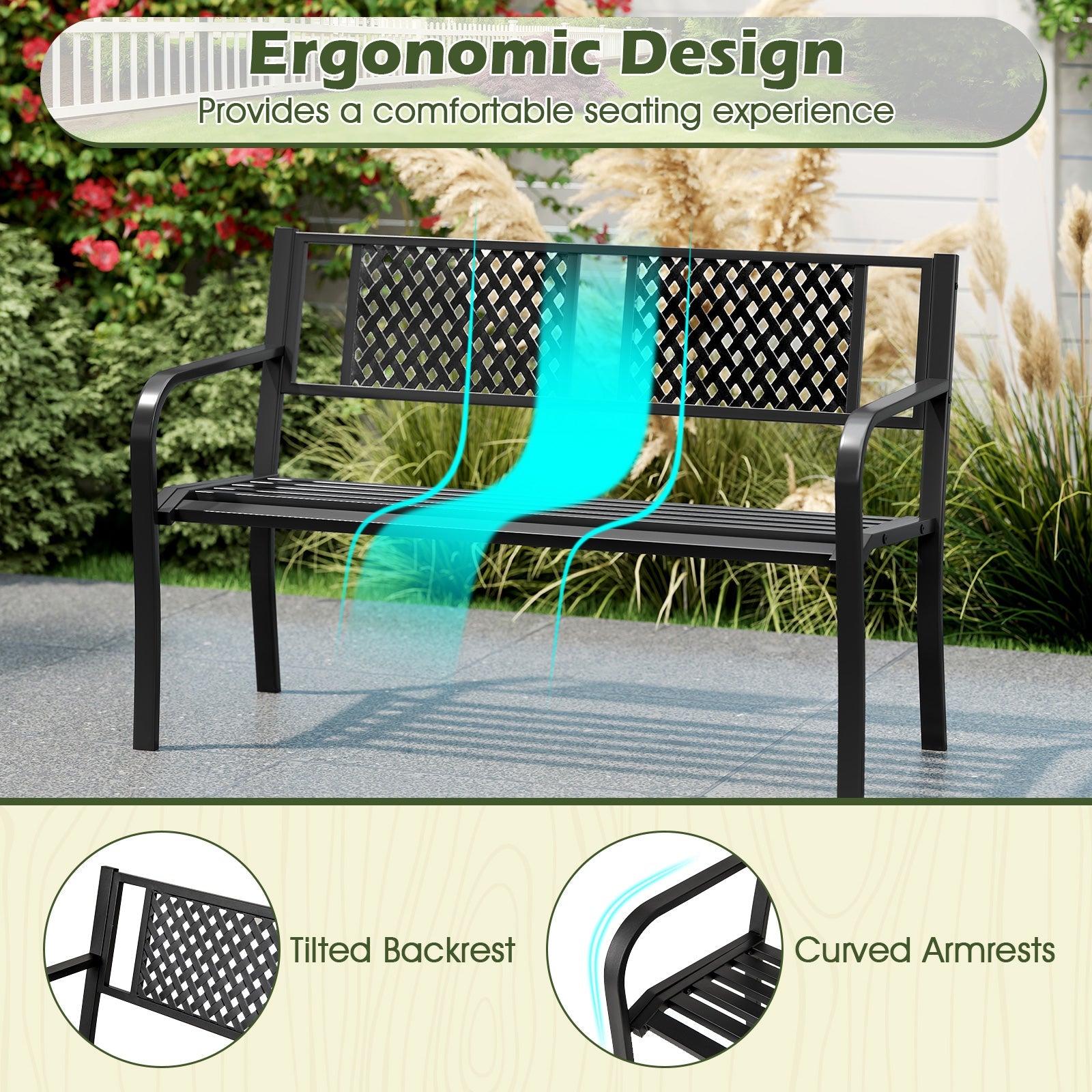 300 kg 2-3-Person Patio Bench