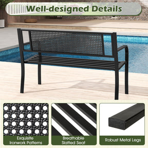 127 cm Outdoor Metal Loveseat Chair