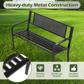 127 cm Outdoor Metal Loveseat Chair
