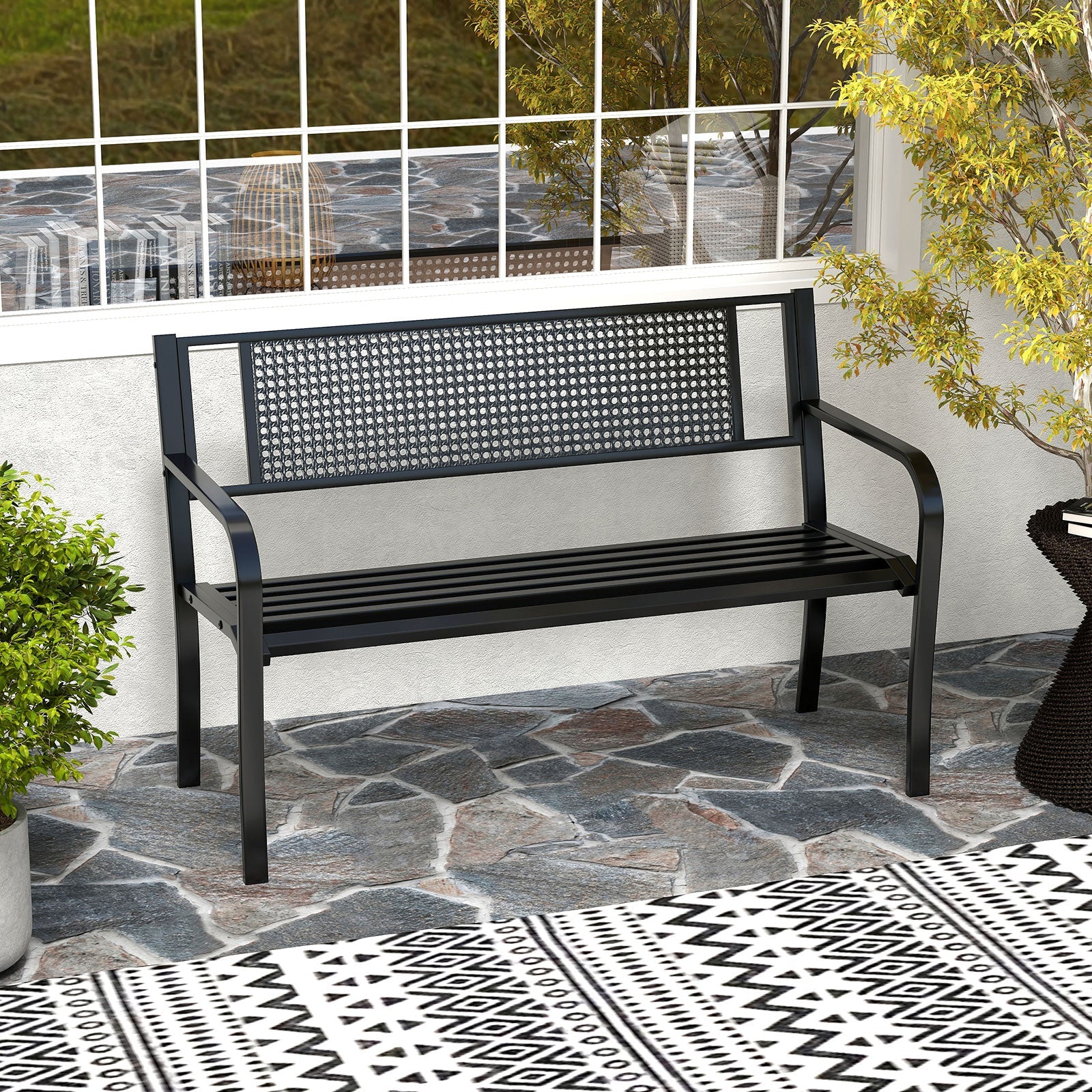 127 cm Outdoor Metal Loveseat Chair