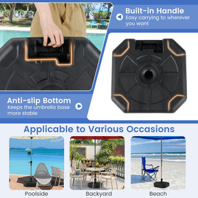 44 cm Fillable Umbrella Base with Handle for 38 mm and 48 mm Umbrella Poles