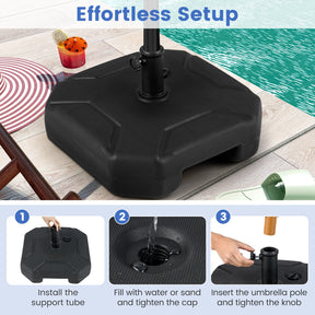 44 cm Fillable Umbrella Base with Handle for 38 mm and 48 mm Umbrella Poles