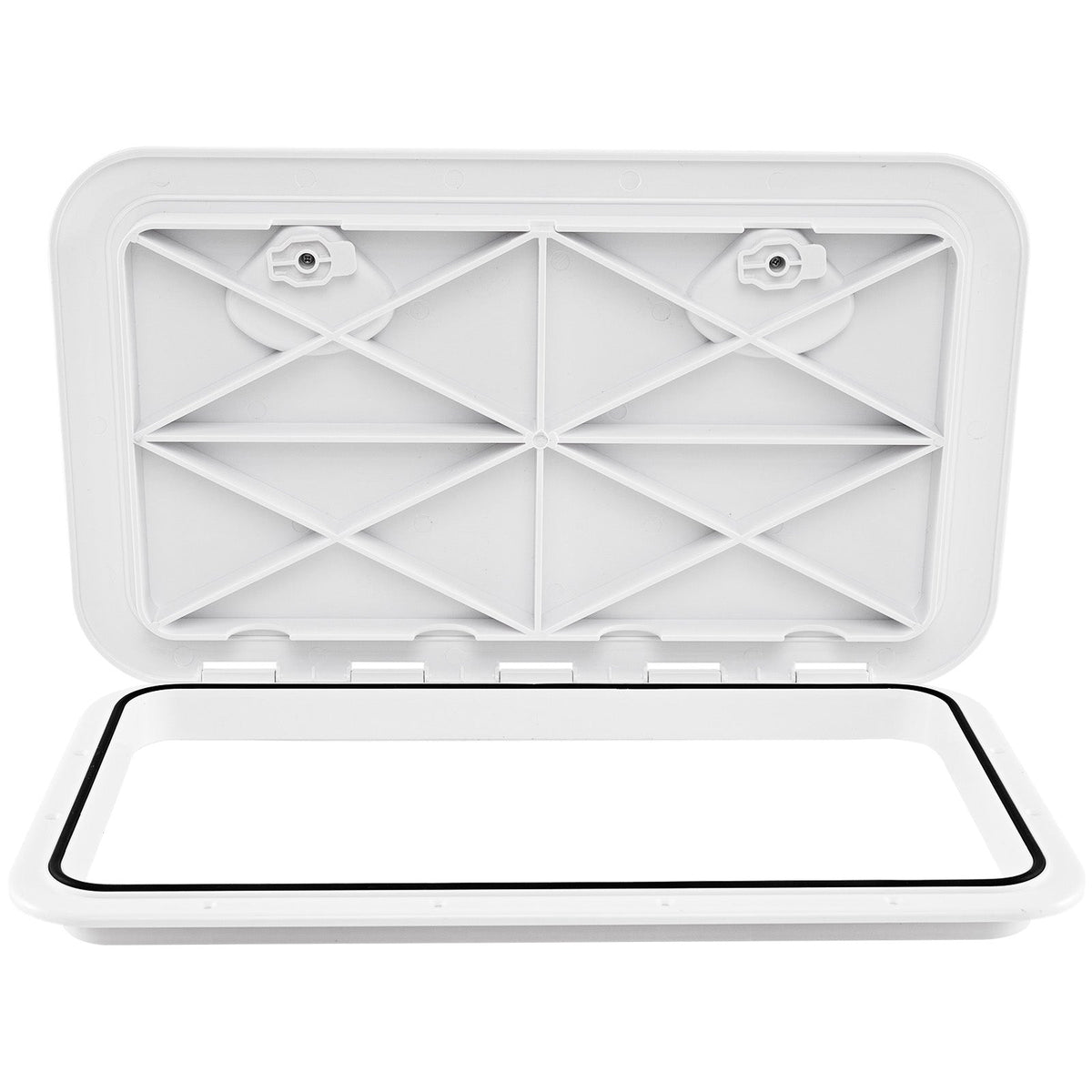 60.5 x 35.5 cm (L x W) Boat Hatch, Marine Deck Access Hatch w/ 180°Lid Hinge & Non-Slip Surface