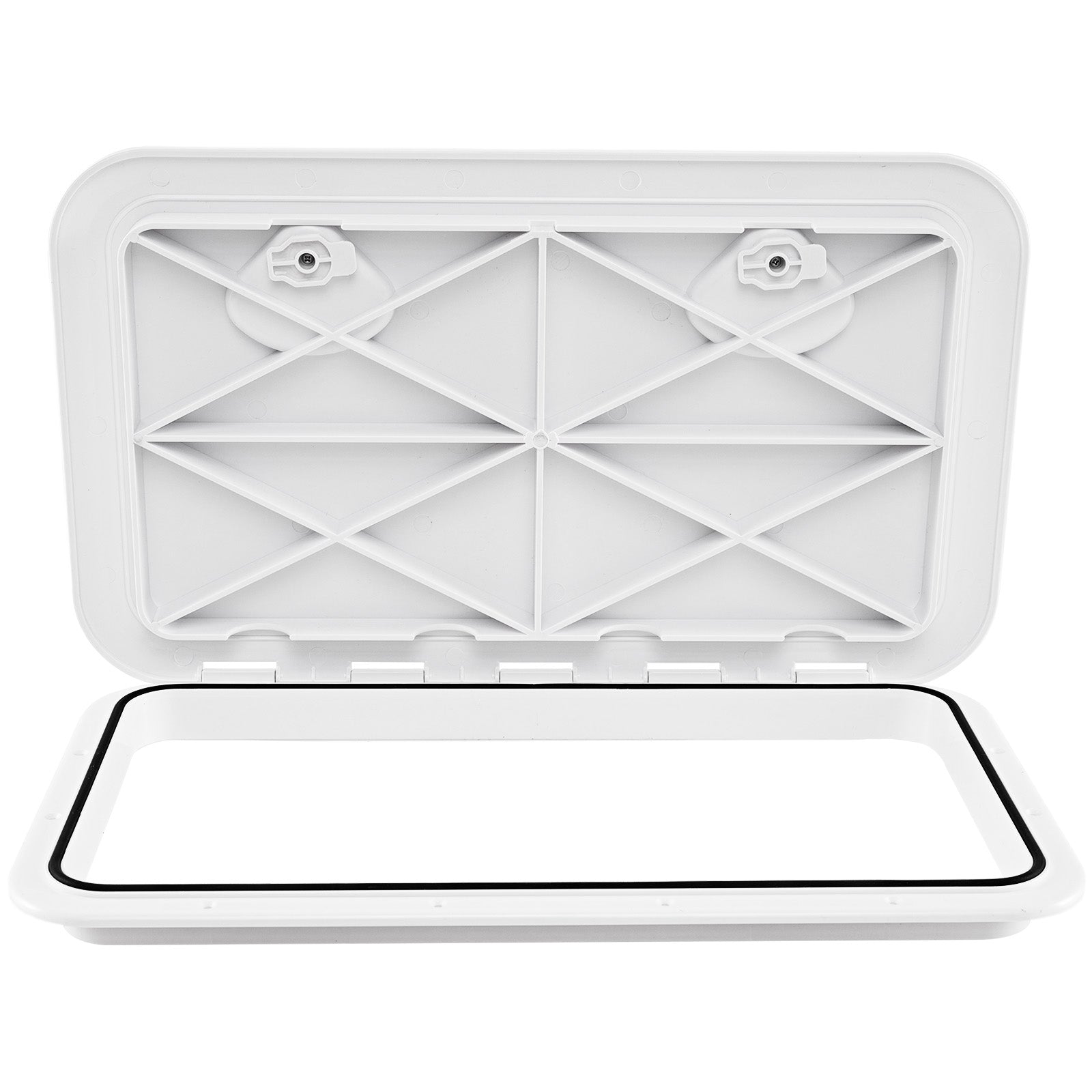 60.5 x 35.5 cm (L x W) Boat Hatch, Marine Deck Access Hatch w/ 180°Lid Hinge & Non-Slip Surface