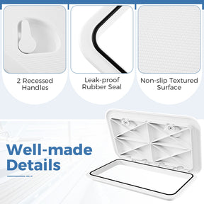 60.5 x 35.5 cm (L x W) Boat Hatch, Marine Deck Access Hatch w/ 180°Lid Hinge & Non-Slip Surface
