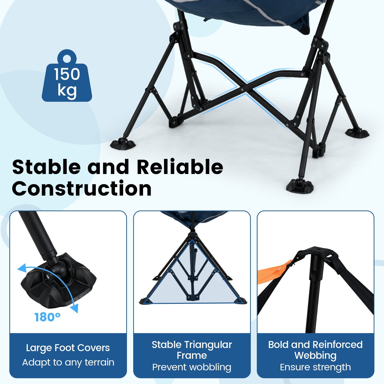 Oversized Hammock Camping Chair, Foldable Swing Chair for Adults