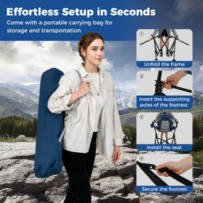 Oversized Hammock Camping Chair with Footrest, Foldable Swing Chair for Adults