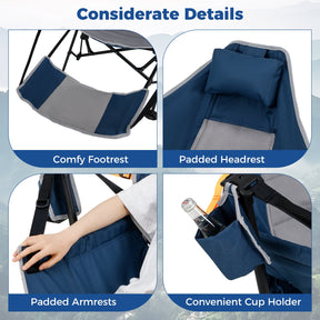 Oversized Hammock Camping Chair with Footrest, Foldable Swing Chair for Adults
