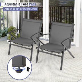Patio Chairs Set of 2, Lawn Chairs with Heavy Duty Metal Frame