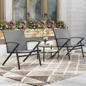 Patio Chairs Set of 2, Lawn Chairs with Heavy Duty Metal Frame