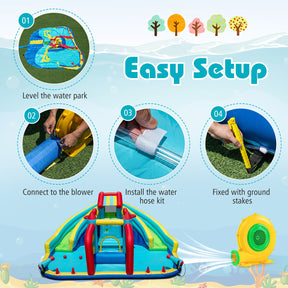 Inflatable Double Water Slide Park, Giant Bouncy Castle