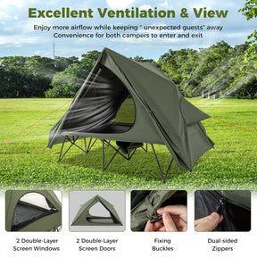 Foldable Outdoor Off-Ground Camping Combo, 2-Person Camping Cot Tent