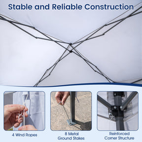 3 x 3 m Pop up Canopy Tent w/ Portable Wheeled Bag, 8 Stakes