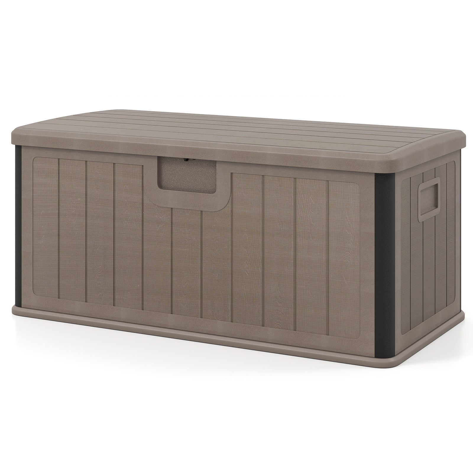 378 L Large Deck Box, 200kg Weight Capacity Indoor Outdoor Resin Storage Bench