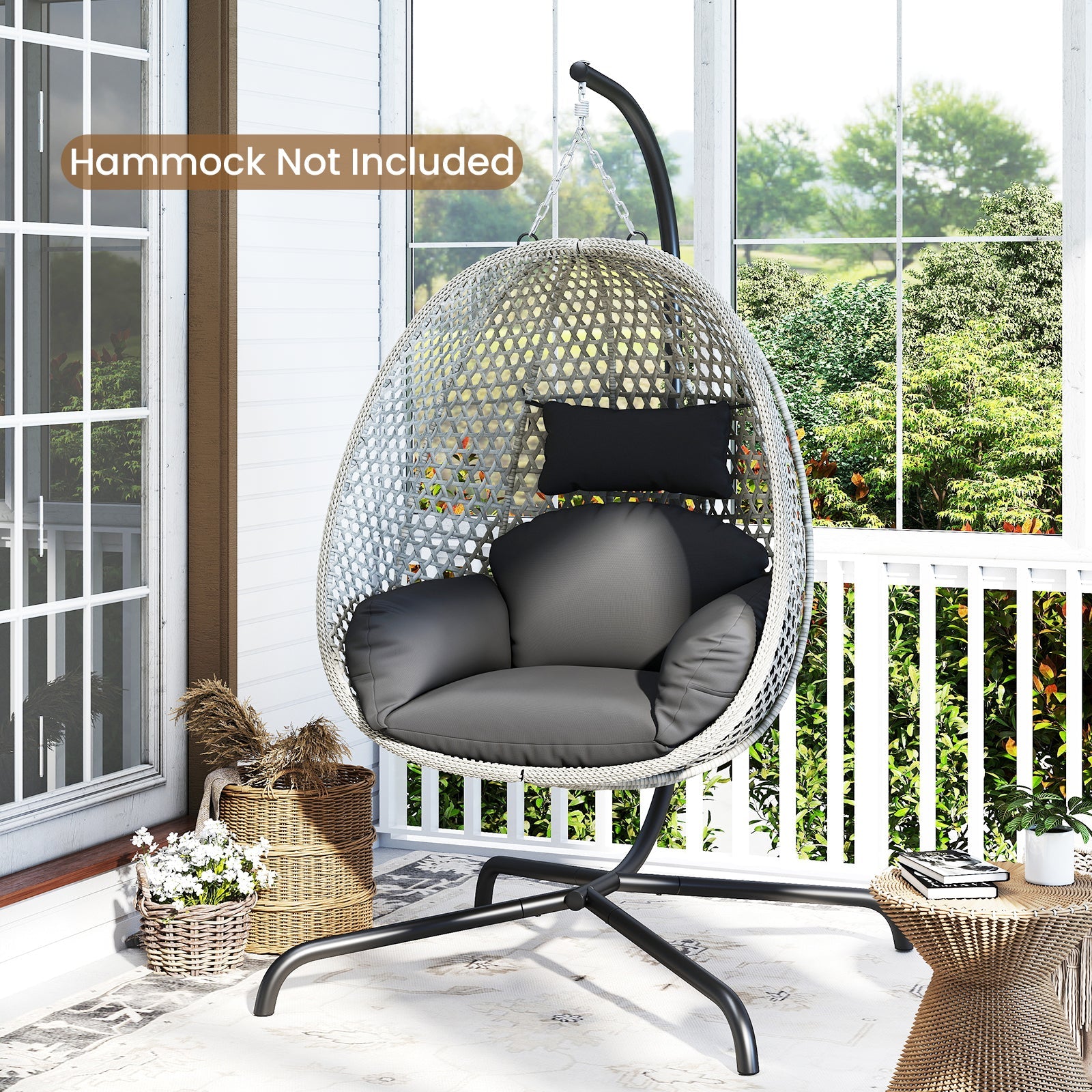 Hammock C-Stand, Heavy Duty Metal Hanging Chair Stand Only