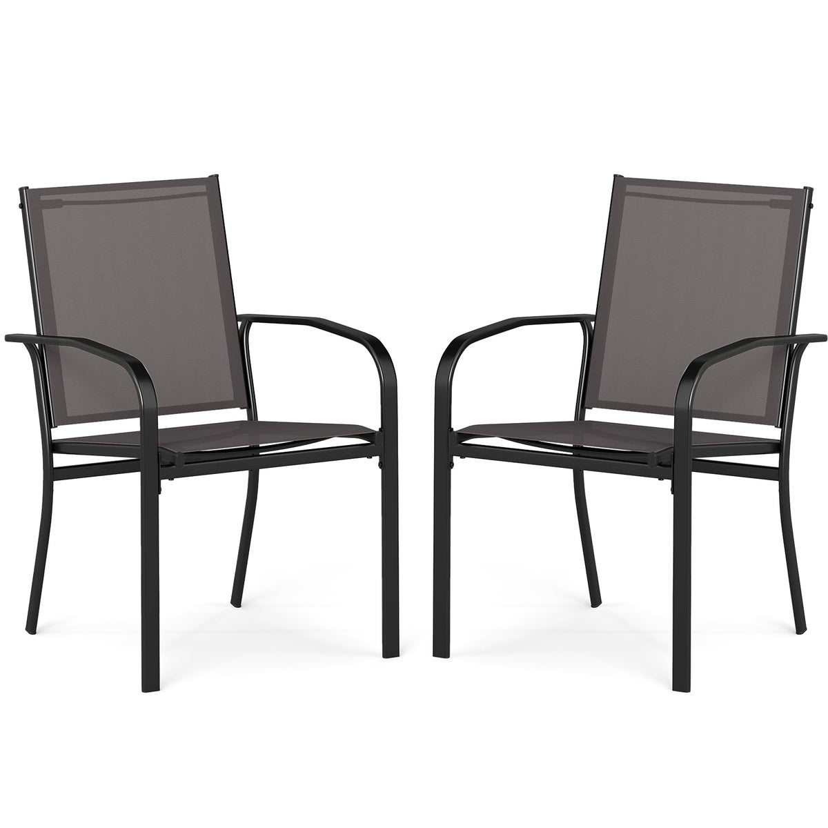 Outdoor Dining Chairs Set of 2 with Breathable Fabric
