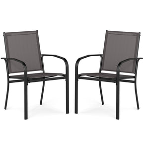 Outdoor Dining Chairs Set of 2 with Breathable Fabric