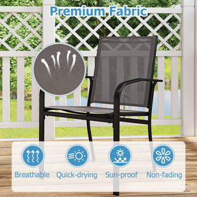 Outdoor Dining Chairs Set of 2 with Breathable Fabric