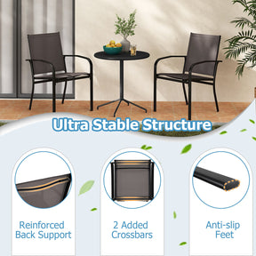 Outdoor Dining Chairs Set of 2 with Breathable Fabric