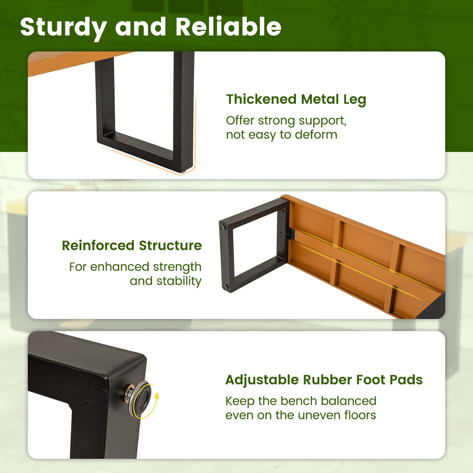 150 CM Long Outdoor Metal Bench w/ Cat House, Scratching Pad