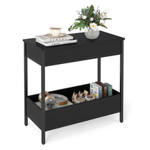 Side Table with 2 Storage Shelves & 2 Removable Tabletops