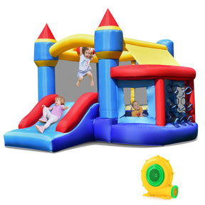 Multifunctional Inflatable Bounce House, Kids Jumper Bouncer for Backyard, Indoor & Outdoor Use