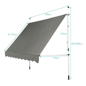 Telescopic Awning Sun Shade, Retractable Canopy Sun Shelter