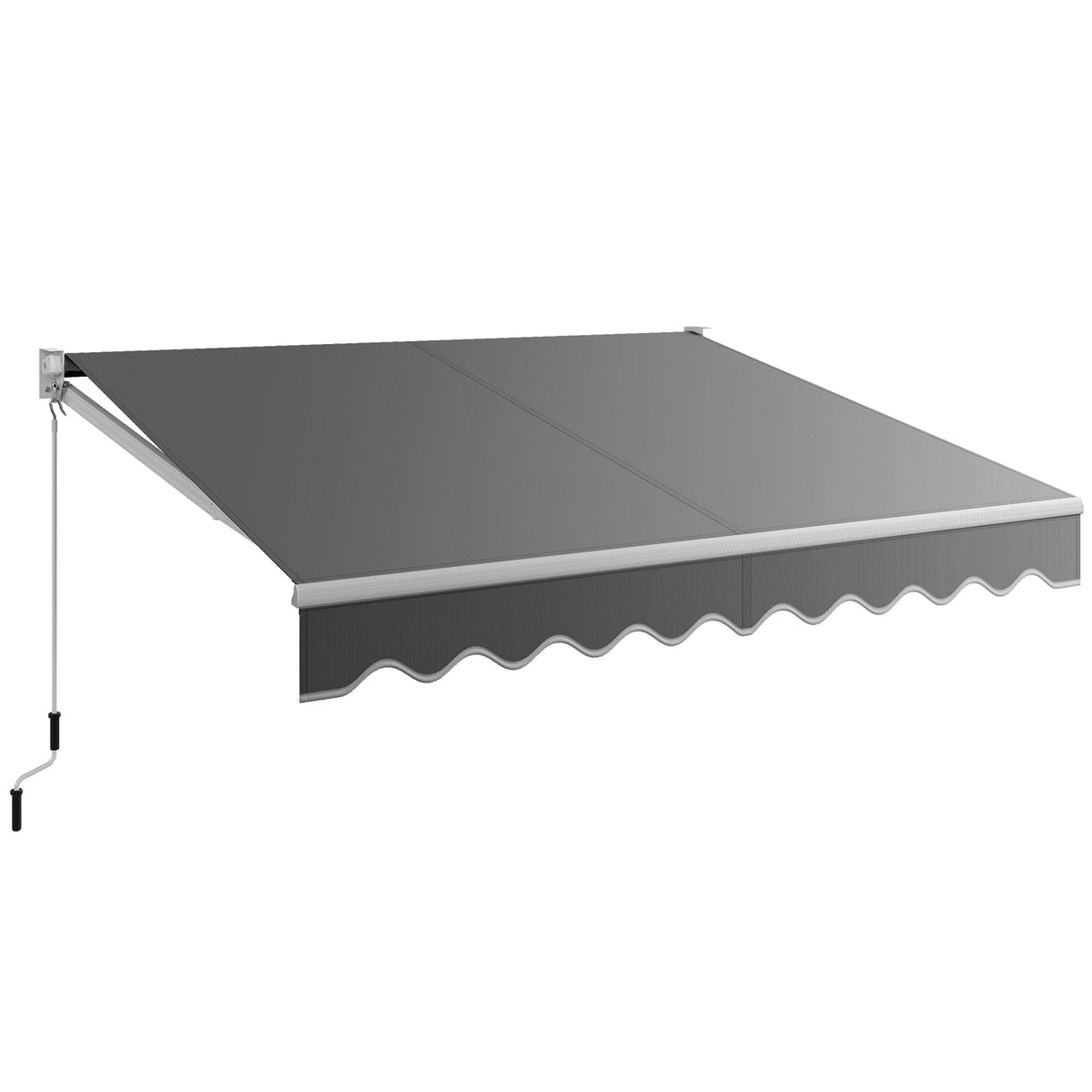 2.5 x 2/2.95M Retractable Awning, Sun Shade Shelter w/Easy Opening Manual Crank Handle