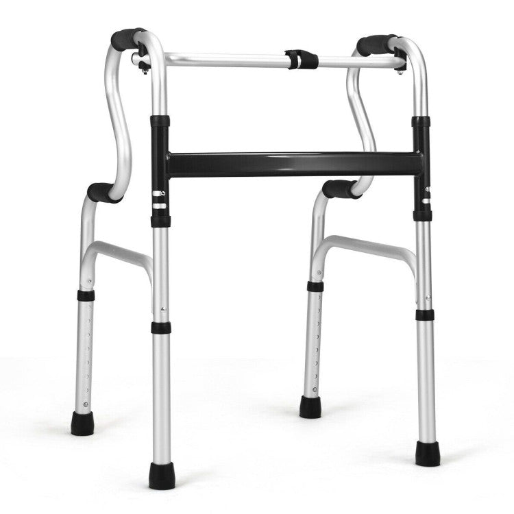 One-Click  Folding Aluminum Walking Frame Walker with  Adjustable Height