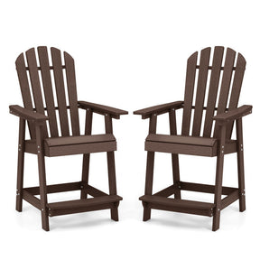 Outdoor HDPE Barstool Patio Dining Chair with Curved Seat and Wide Backrest