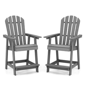 Outdoor HDPE Barstool Patio Dining Chair with Curved Seat and Wide Backrest
