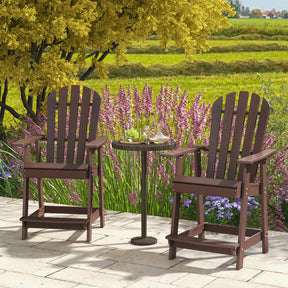 Outdoor HDPE Barstool Patio Dining Chair with Curved Seat and Wide Backrest