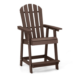 Outdoor HDPE Barstool Patio Dining Chair with Curved Seat and Wide Backrest
