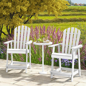 Outdoor HDPE Barstool Patio Dining Chair with Curved Seat and Wide Backrest