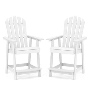 Outdoor HDPE Barstool Patio Dining Chair with Curved Seat and Wide Backrest