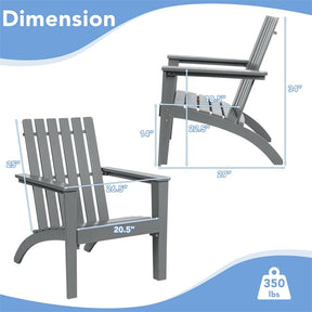 Adirondack Chair Acacia Wood Outdoor Patio Chair, Weather Resistant Campfire Chair for Lawn Seating