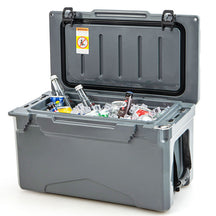 30 Quart Outdoor Portable Hard Cooler Heavy-Duty Rotomolded Ice Chest Box with Integrated Cup Holders and Bottle Opener for Camping BBQ