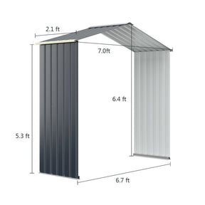 Outdoor Storage Shed Extension Kit for 7 Feet Shed Width