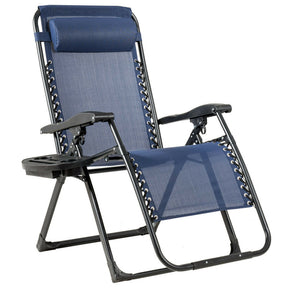Oversize Outdoor Chaise Lounge Chair with Cup Holder for Patio and Beach