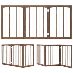 3-Panel Dog Gate 76cm Wooden Pet Fence