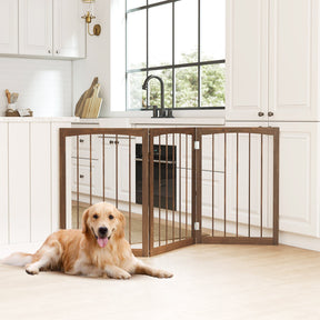 3-Panel Dog Gate 76cm Wooden Pet Fence