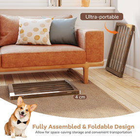 3-Panel Dog Gate 76cm Wooden Pet Fence