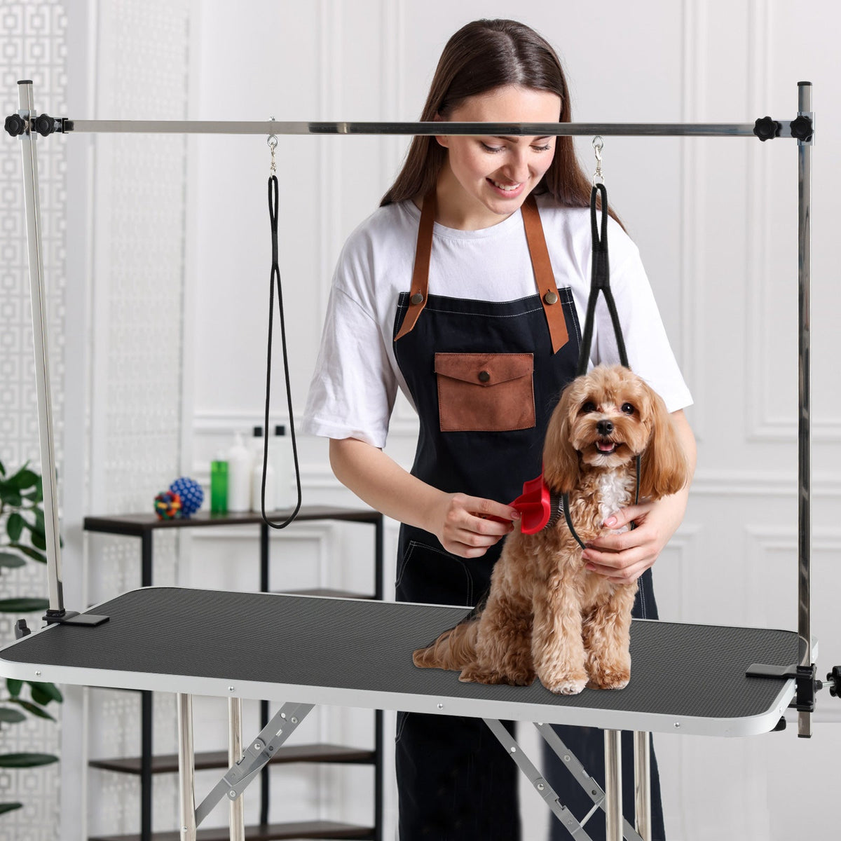 Dog Grooming Table, Foldable Home Pet Bathing Station