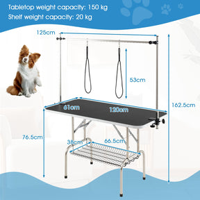 Dog Grooming Table, Foldable Home Pet Bathing Station