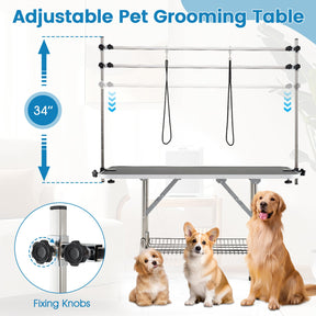 Dog Grooming Table, Foldable Home Pet Bathing Station