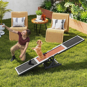180 cm Wooden Dog Agility Seesaw, Dog Exercise & Play Set, 70kg Capacity