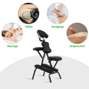 PU Leather Pad Folding Travel Massage Chair with Carrying Bag